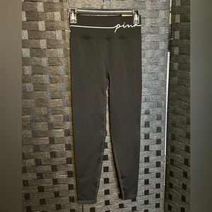 PINK - Black Logo Leggings